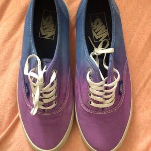 Size 7 blue to purple ombré Vans